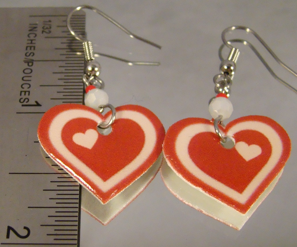 White Heart Earrings, Valentine's Day Earrings