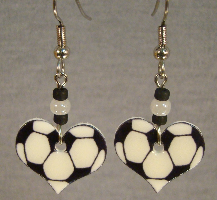 Madison Tyler Football Dangle Earrings for Women | 'I Love Football' Cutout Heart Earrings | Game Day Jersey Earring | 'Love' with Helmet Cutout