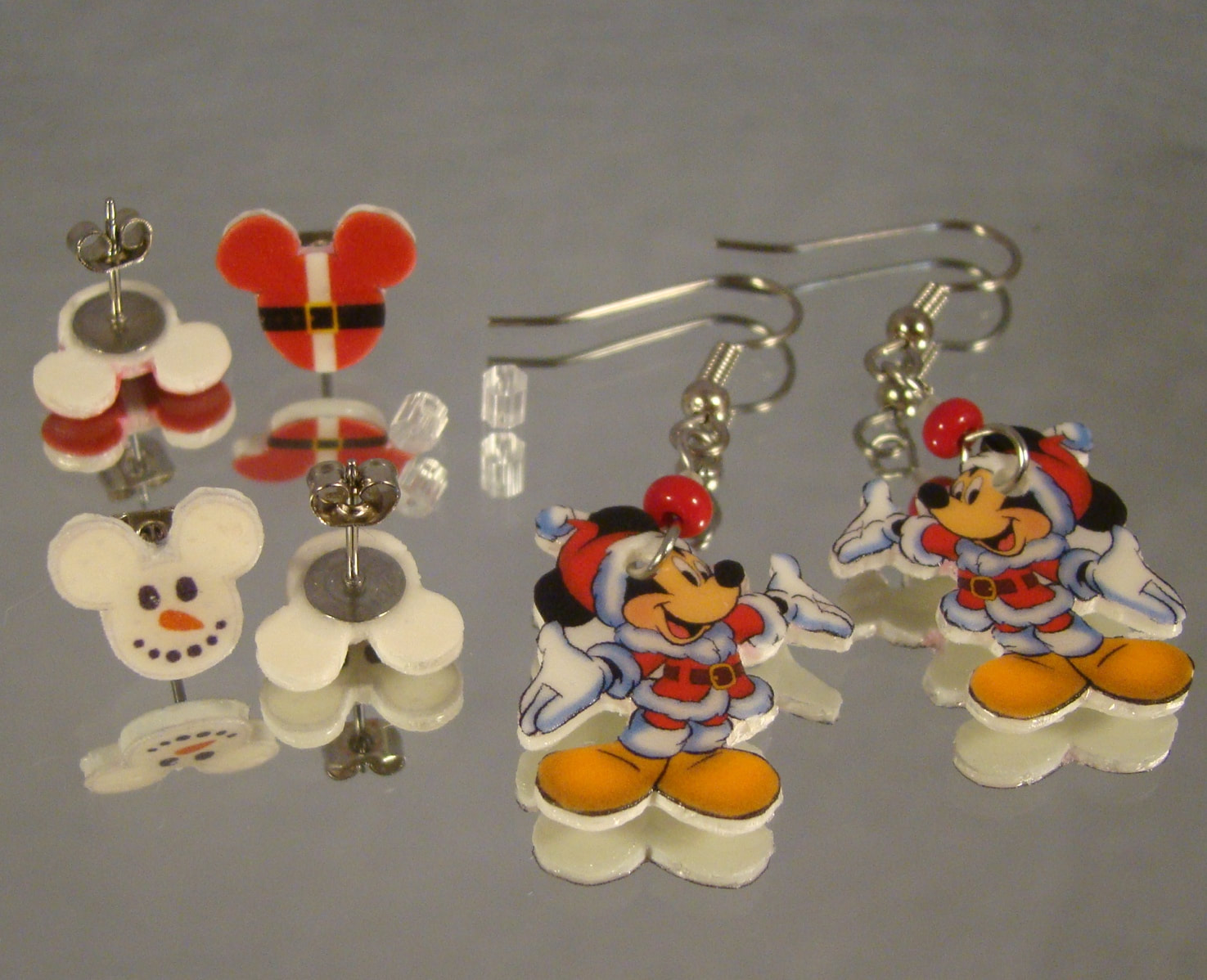 Mickey Santa Earrings Disney Surgical New Christmas 