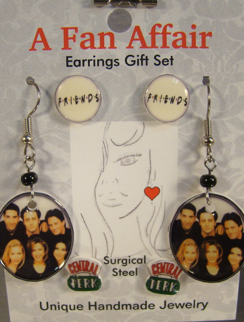 Friends Earrings T Set Tv Show Nostalgia Jewelry Kitsch Accessories